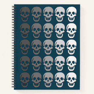 Ombre Skulls, Teal Notebook