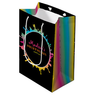 Ombre Splatter Sweet Sixteen 16 Favor Gift Tag Medium Gift Bag