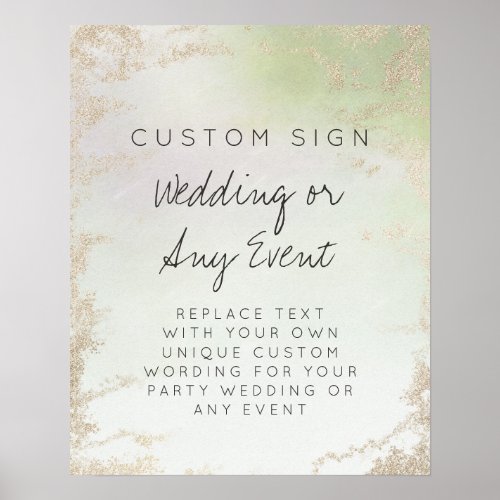 Ombre Spring Green Gold Custom Text Event Sign