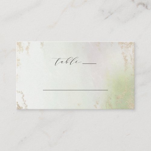 Ombre Spring Green Gold Foil Wedding Table Number Place Card