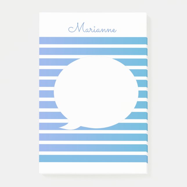 Ombré Stripes Blue Bubble  Notes (Front)