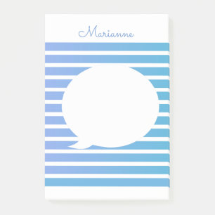 Ombré Stripes Blue Bubble  Post-it Notes