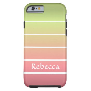Ombre Stripes Tough Iphone 6 Case by PandaCatGallery at Zazzle