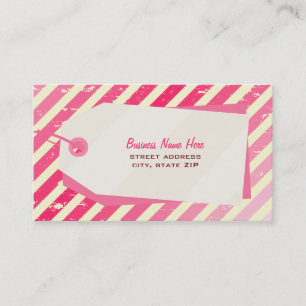 Ombre Stripes & Shopping Tag Retail Business Card