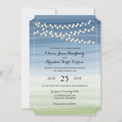 Ombre Summer Night Lights  Wedding Invitation