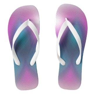 Ombre Sunburst Pink & Blue Flip Flops