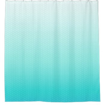 Ombre Teal Blue Watercolor Hexagonal Grid Shower Curtain by ShowerCurtain101 at Zazzle