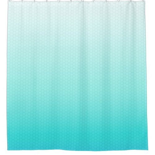 Ombre Teal Blue Watercolor Hexagonal Grid Shower Curtain