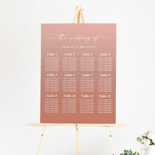 Ombre Terracotta & Blush Wedding Seating Chart Foam Board