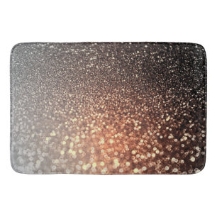 Ombre terracotta copper sparkle shiny glitter bathroom mat