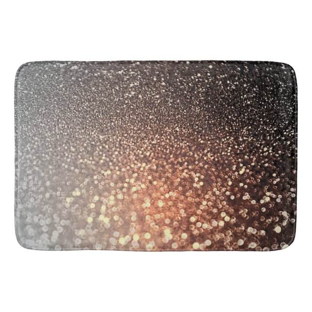 Ombre terracotta copper sparkle shiny glitter bathroom mat (Front)