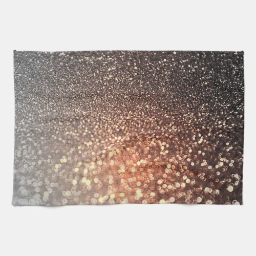Ombre terracotta copper sparkle shiny glitter towel