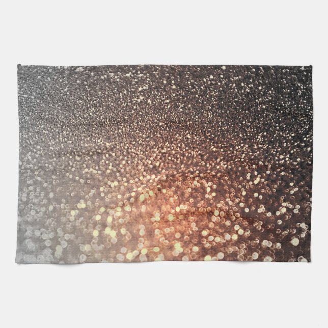 Ombre terracotta copper sparkle shiny glitter towel (Horizontal)