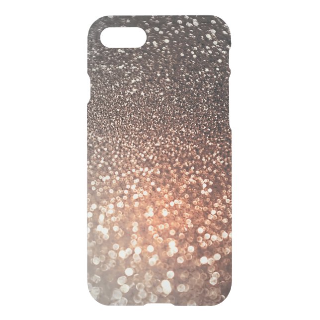 Ombre terracotta copper sparkle shiny glitter uncommon iPhone case (Back)