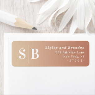 Ombre Terracotta & Yellow Wedding Return Address Label
