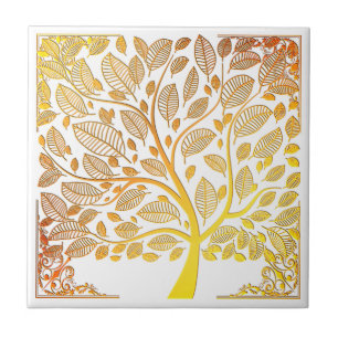 Ombre tree of life ceramic tile