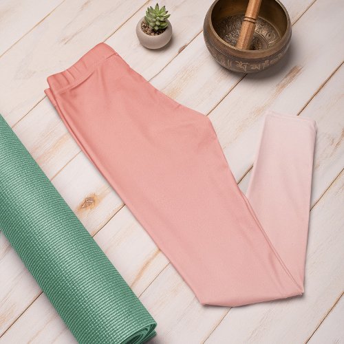 Ombre Trend Color Coral Sunset _ Pastel Leggings