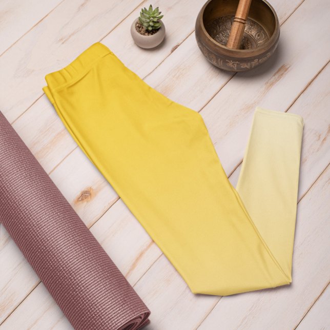 Ombre Trend Color Sunburst Yellow Pastel Leggings (Creator Uploaded)