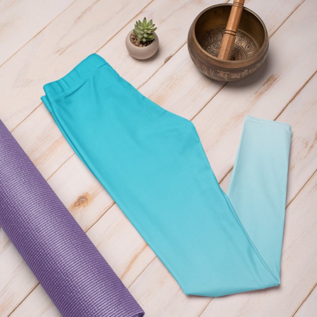 Ombre Trend Color Vivid Cyan - Pastel Leggings (Creator Uploaded)