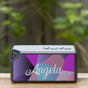 Ombré Triangles Name Pink Purple Bluetooth Speaker