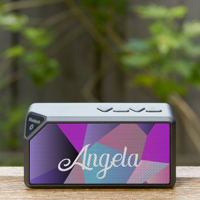 Ombré Triangles Name Pink Purple Bluetooth Speaker (Insitu(Outdoor))