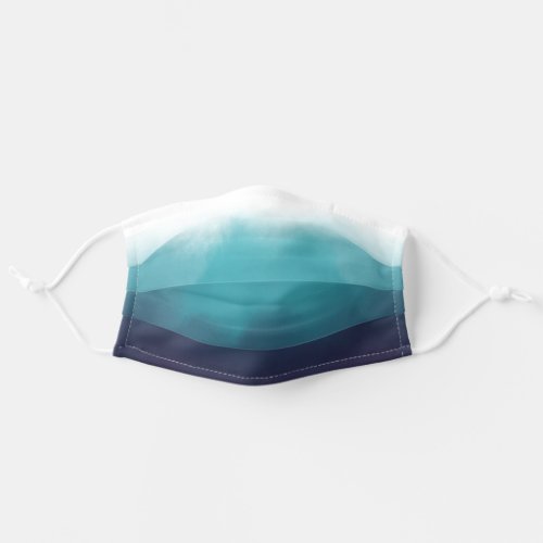 Ombre Turquoise blue watercolor Adult Cloth Face Mask