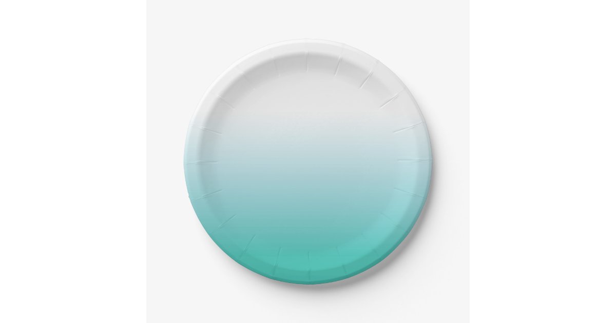 OMBRE TURQUOISE PAPER PLATES Zazzle