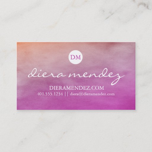 Customizable Ombre Watercolor Business Card
