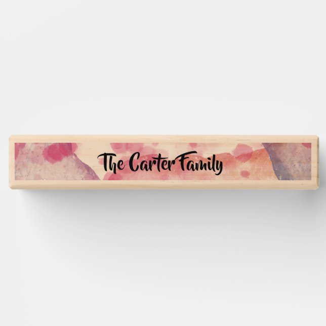 Ombre Watercolor Family Name Topple Tower (Front)
