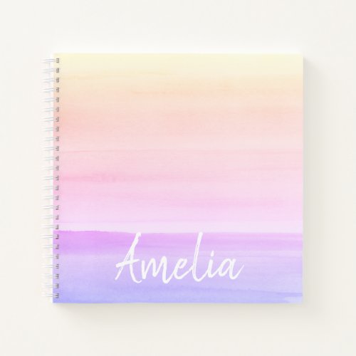 Ombre Watercolor Personalized Notebook