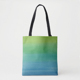 Ombre Watercolor Print Tote Mermaid Colors