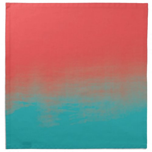 Ombre Watercolor Texture _ Teal and Coral Napkin