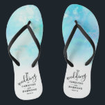Ombre Watercolor Wedding Flip Flops - Blue<br><div class="desc">Celebrate in style with these trendy wedding flip flops. This design is easy to personalize with your special event wording and your guests will be thrilled when they receive these fabulous party favors.</div>