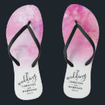 Ombre Watercolor Wedding Flip Flops - Pink<br><div class="desc">Celebrate in style with these trendy wedding flip flops. This design is easy to personalize with your special event wording and your guests will be thrilled when they receive these fabulous party favors.</div>