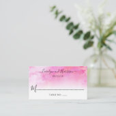 Ombre Watercolor Wedding Place Cards - Pink (Standing Front)