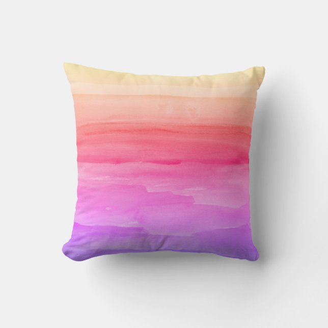 Ombre Watercolour Throw Pillow (Front)