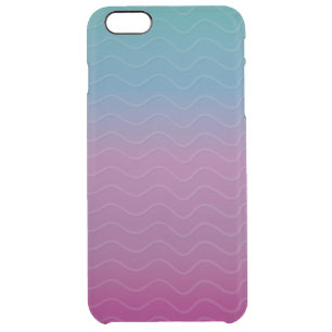 Ombré Waves - Cranberry Blues Clear iPhone 6 Plus Case
