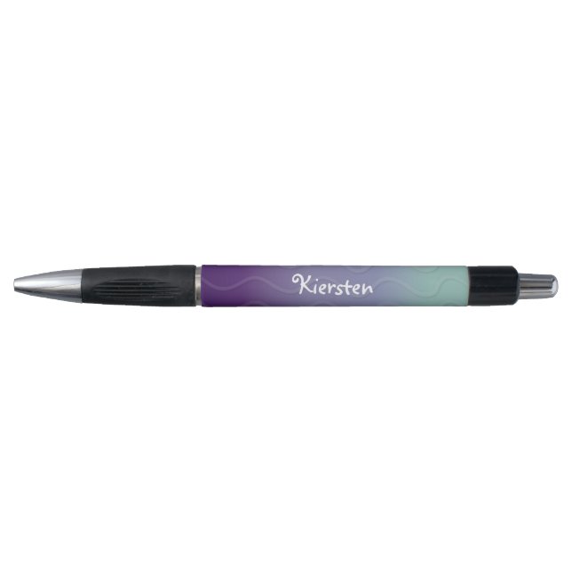 Ombré Waves - Teal & Purple (Dark) Pen (Front)