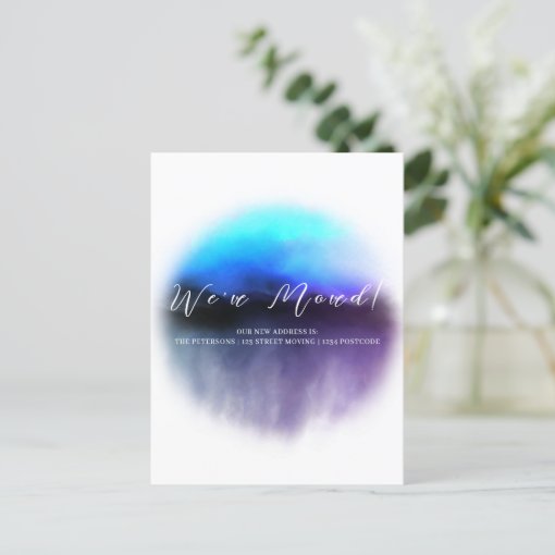 Ombre We Have Moved Script Moving Announcement Postcard | Zazzle
