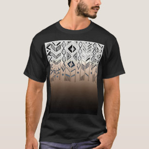 Ombre white brown black Aztec pattern T-Shirt