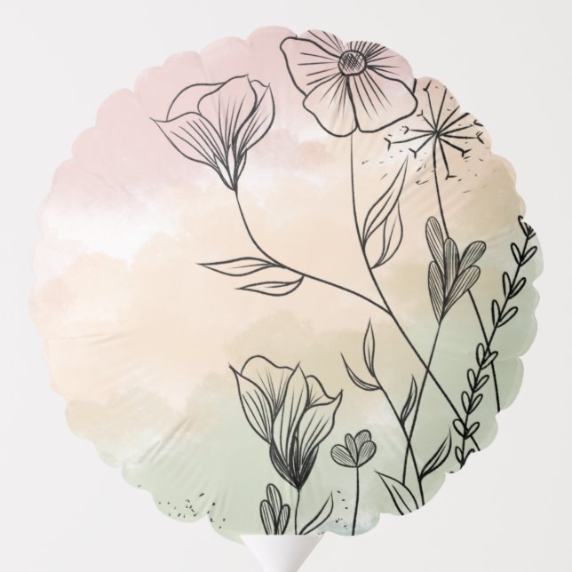 Ombre Wildflowers  Balloon (Back)