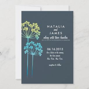 Ombre Wildflowers Wedding Design Invitation