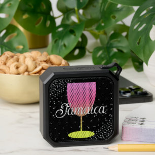 Ombre Wine and Bling Name Bluetooth Speaker