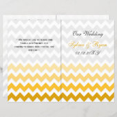 Ombre yellow Chevron folded Wedding program (Front/Back)