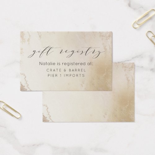 Ombre Yellow Gold Frost Gift Registry Insert Card