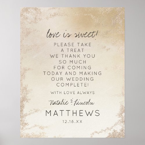 Ombre Yellow Gold Frost Love is Sweet Wedding Sign
