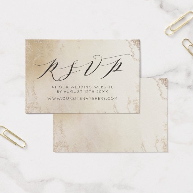 Ombre Yellow Gold Frost Website RSVP Insert Cards (Office)
