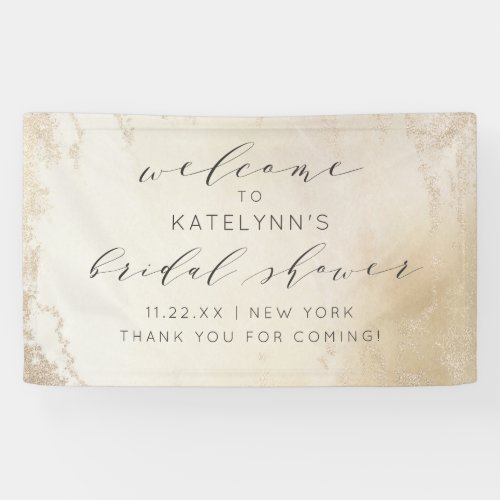 Ombre Yellow Gold Frosted Bridal Shower Welcome Banner