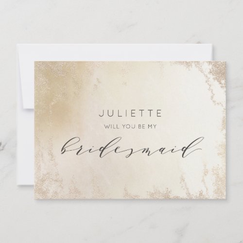Ombre Yellow Gold Frosted Bridesmaid Proposal Card