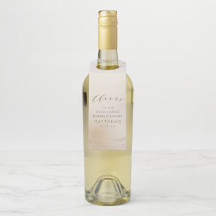 Ombre Yellow Gold Frosted Foil Chic Cheers Wedding Bottle Hanger Tag